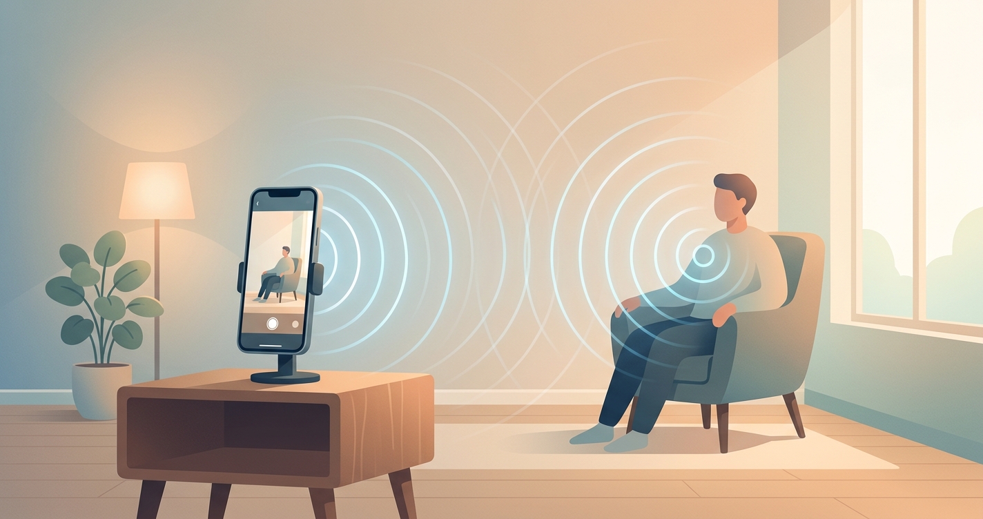 How can an app see my breathing rate from across the room without touching me?